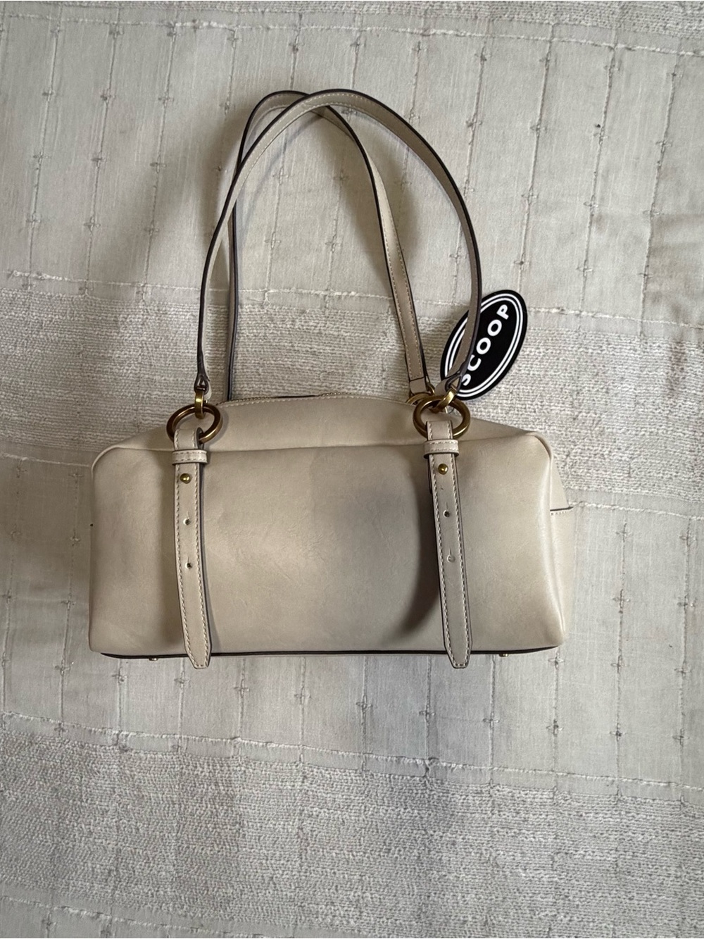 Cream Leather Shoulder Bag - Scoop